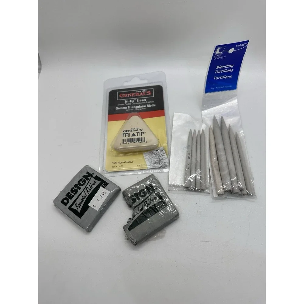 Art Drawing Blending Stumps Kneaded Erasers General's Tri Tip Eraser Lot‎